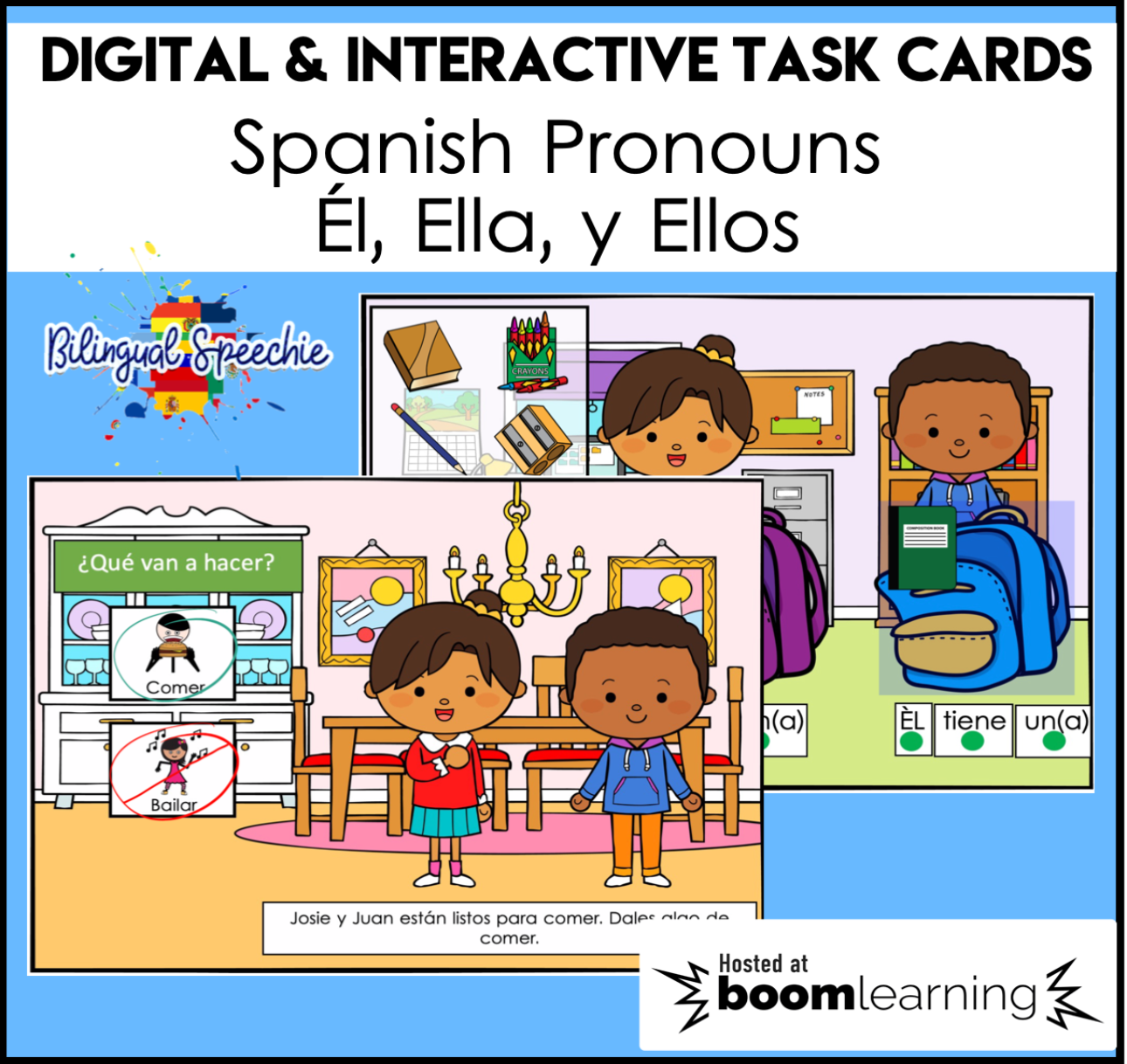 BOOM Cards in Spanish | Pronouns | for Speech Teletherapy