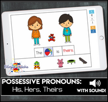 BOOM Cards | Possessive Pronouns | for Speech Teletherapy & Distance Learning