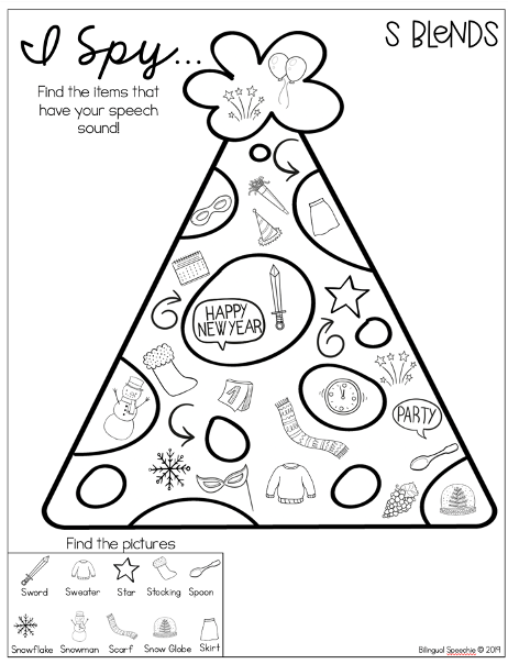 Search & Find Articulation | English | New Year Themed