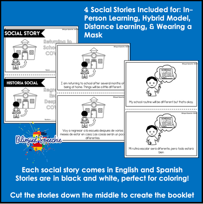 COVID-19 Bilingual Social Stories | Coloring Booklets