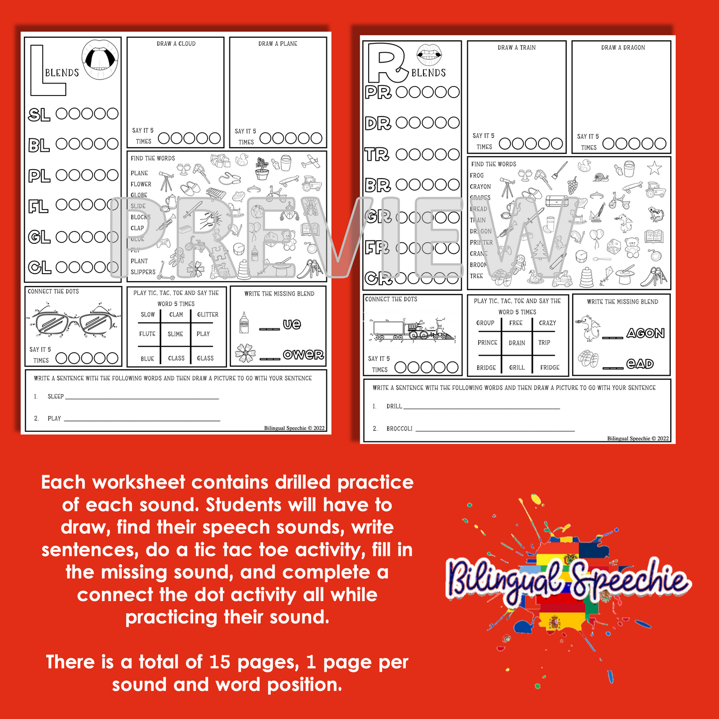 Busy Articulation for R blends, R, S blends, S, L blends & Multisyllabic Words