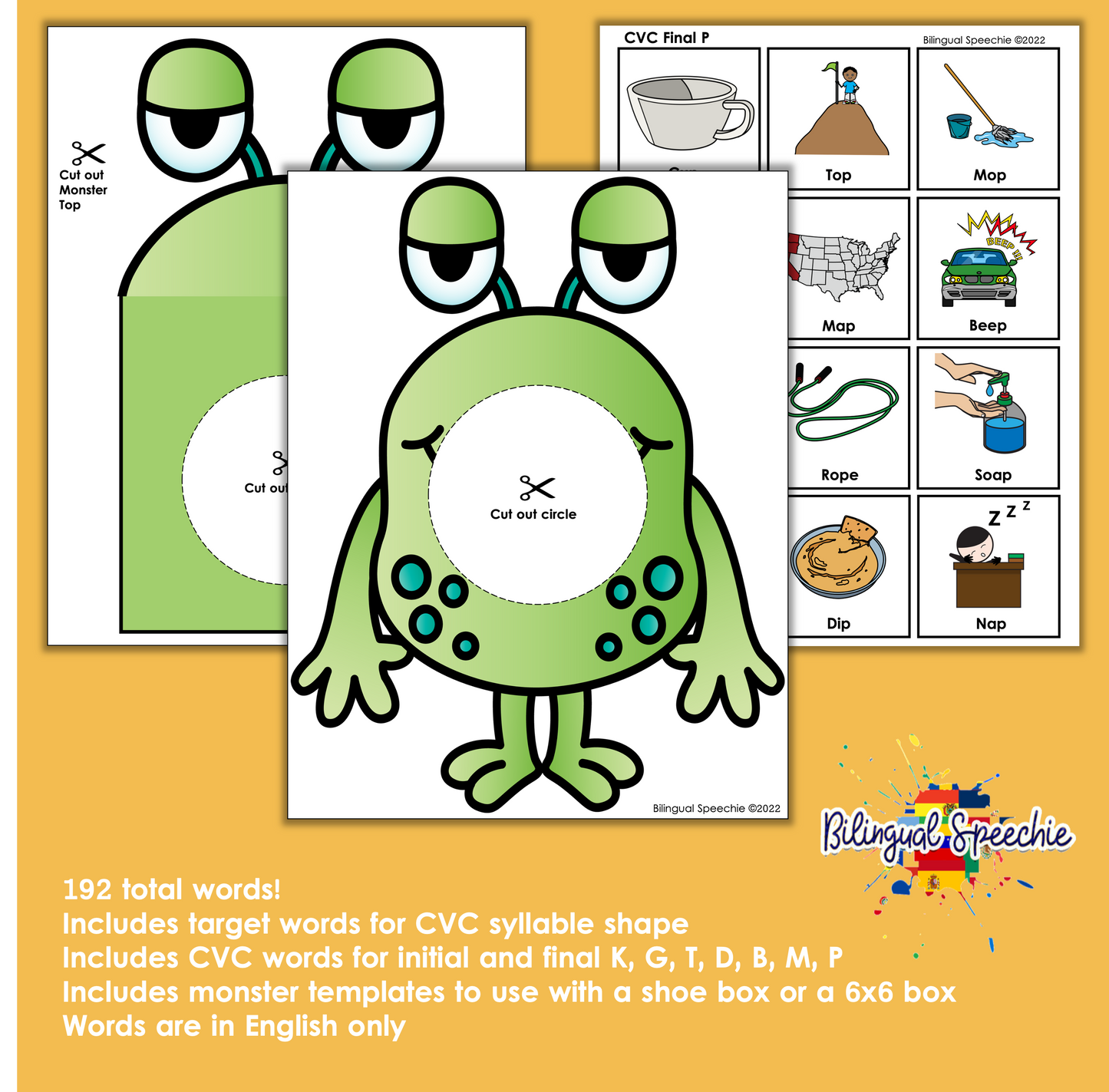 Feed the Monster | Speech Therapy Activity for Apraxia | English