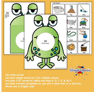 Feed the Monster | Speech Therapy Activity for Apraxia | English