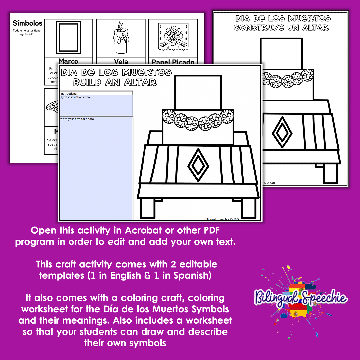 Día de los Muertos Open-ended Craft Activity for Speech Therapy