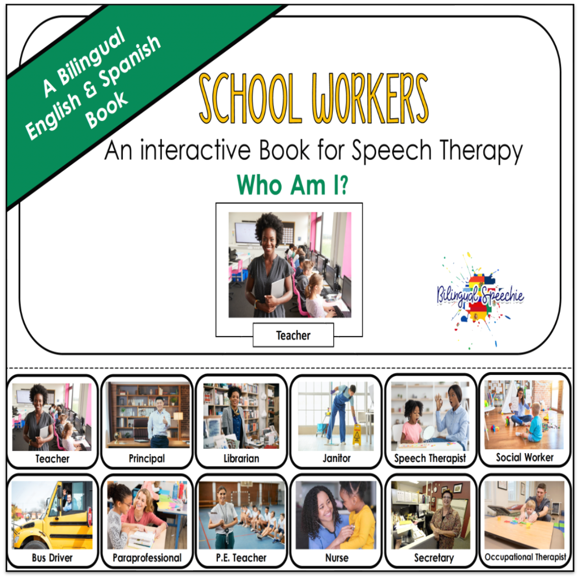 School Workers | Who Am I? | English & Spanish Book