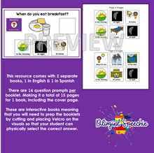 Bilingual WH- Questions Book | WHEN | English & Spanish